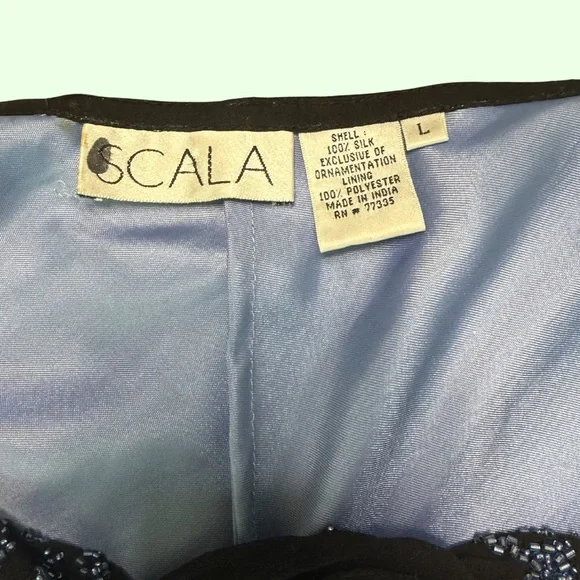 Scala Midnight Black and Sapphire Blue Blouse - Picture 5 of 8